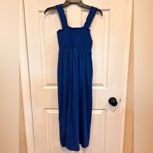 Old Navy Royal Blue Smocked maxi dress with pockets. size XS. Like new